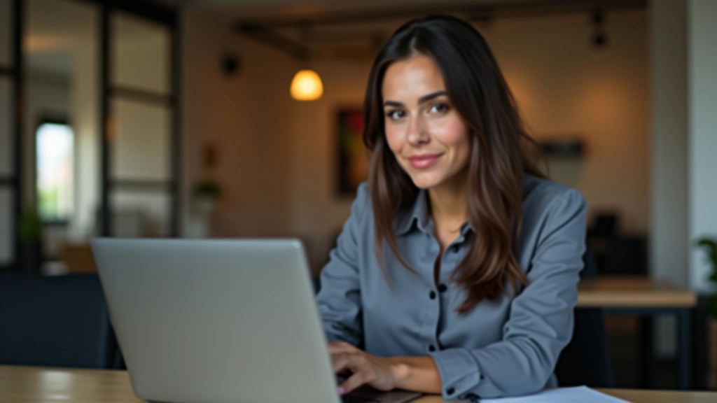 Pessoa a trabalhar num computador portátil com documentos e ficheiros organizados, ambiente de trabalho profissional
